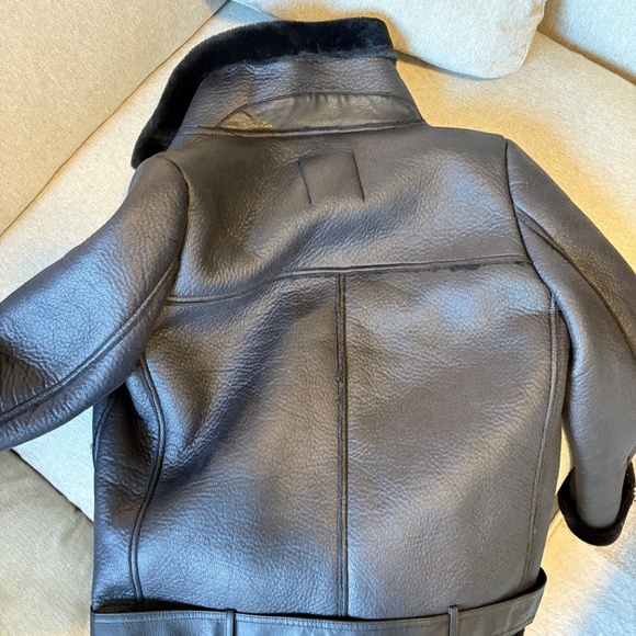 Zara lined faux leather Aviator Jacket - Picture 2 of 3